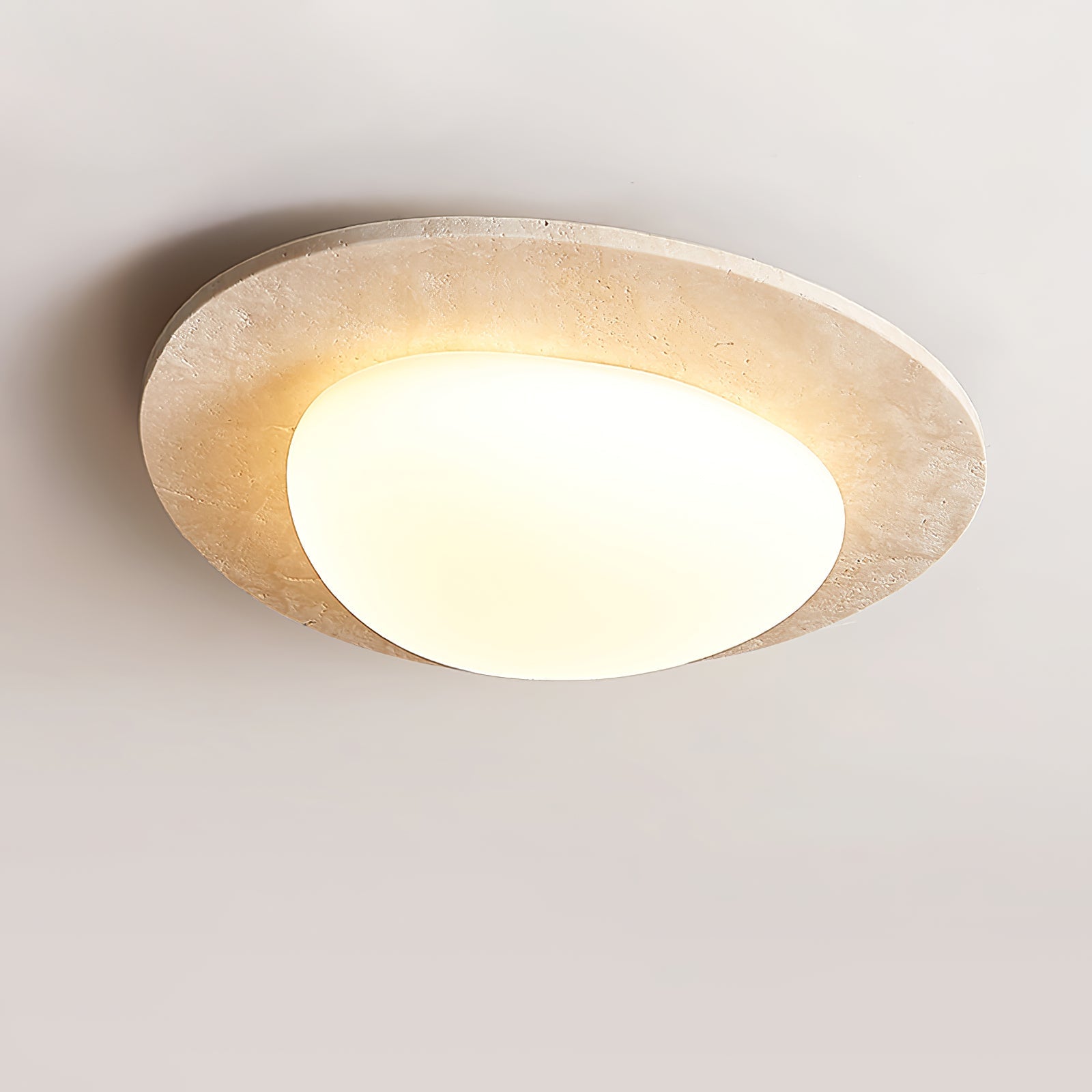 Plafonnier moderne Dak en pierre Travertin jaune et blanc