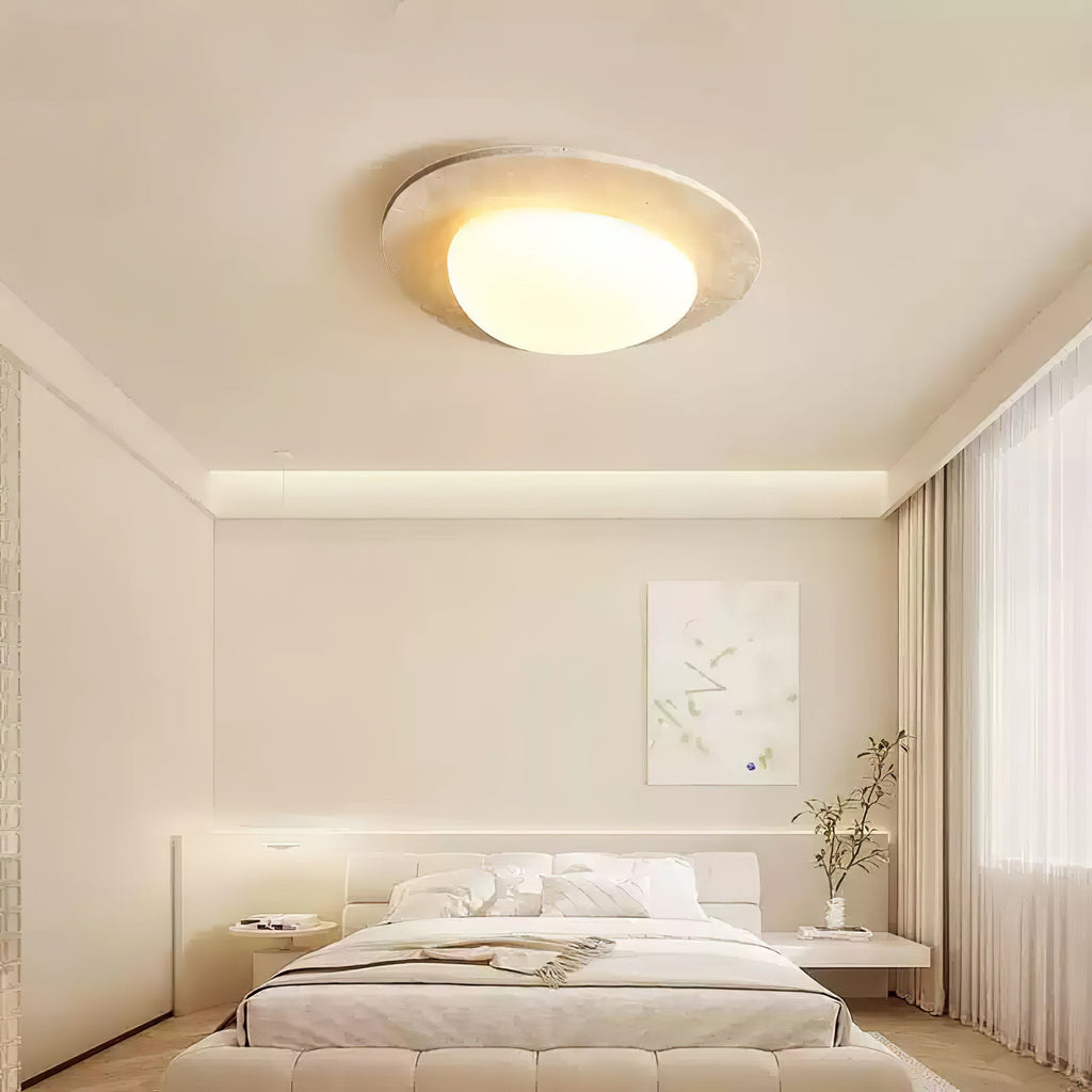 Plafonnier moderne Dak en pierre Travertin jaune et blanc