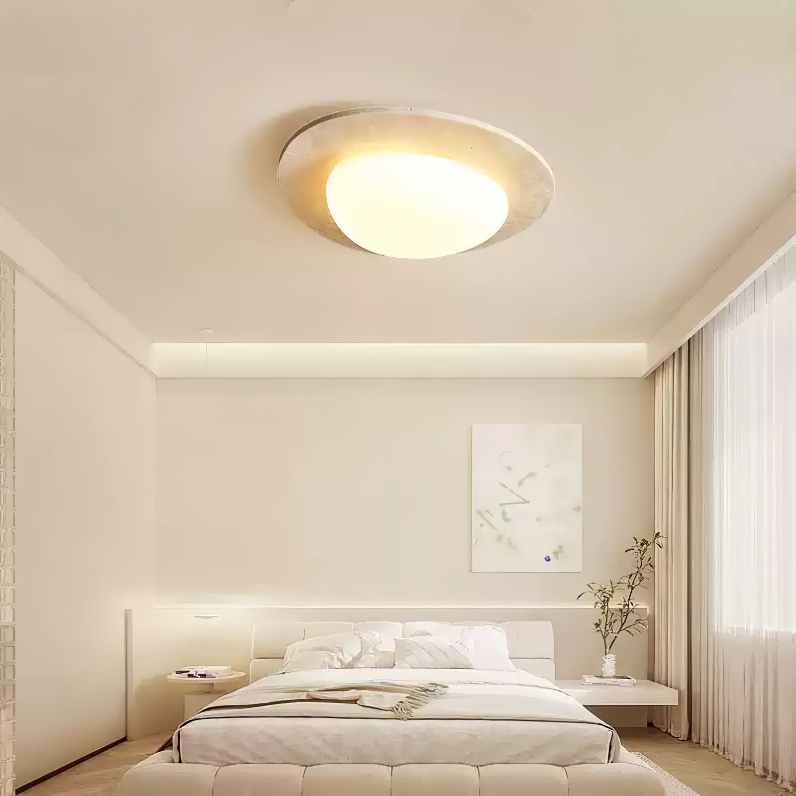 Plafonnier moderne Dak en pierre Travertin jaune et blanc