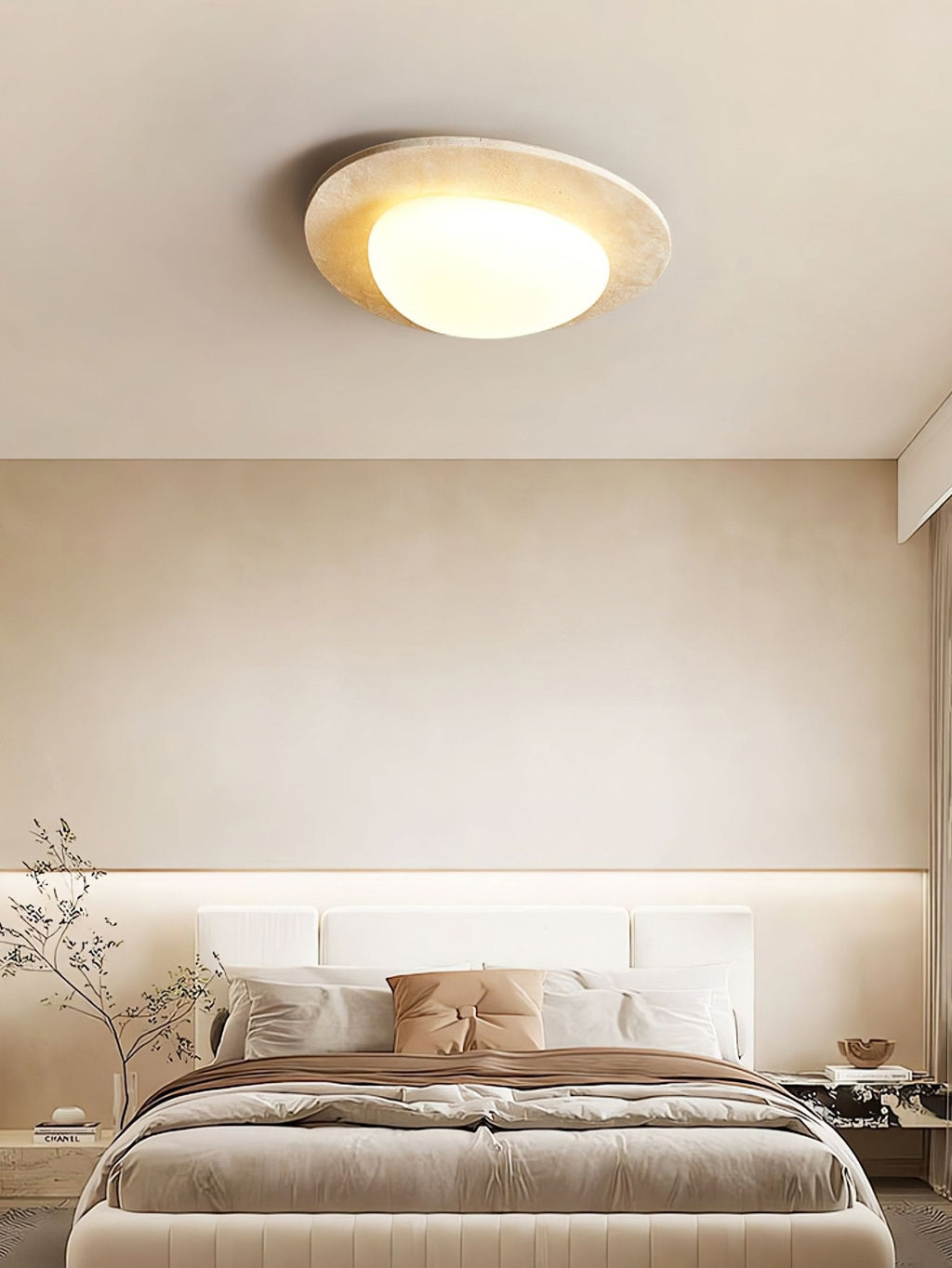 Plafonnier moderne Dak en pierre Travertin jaune et blanc
