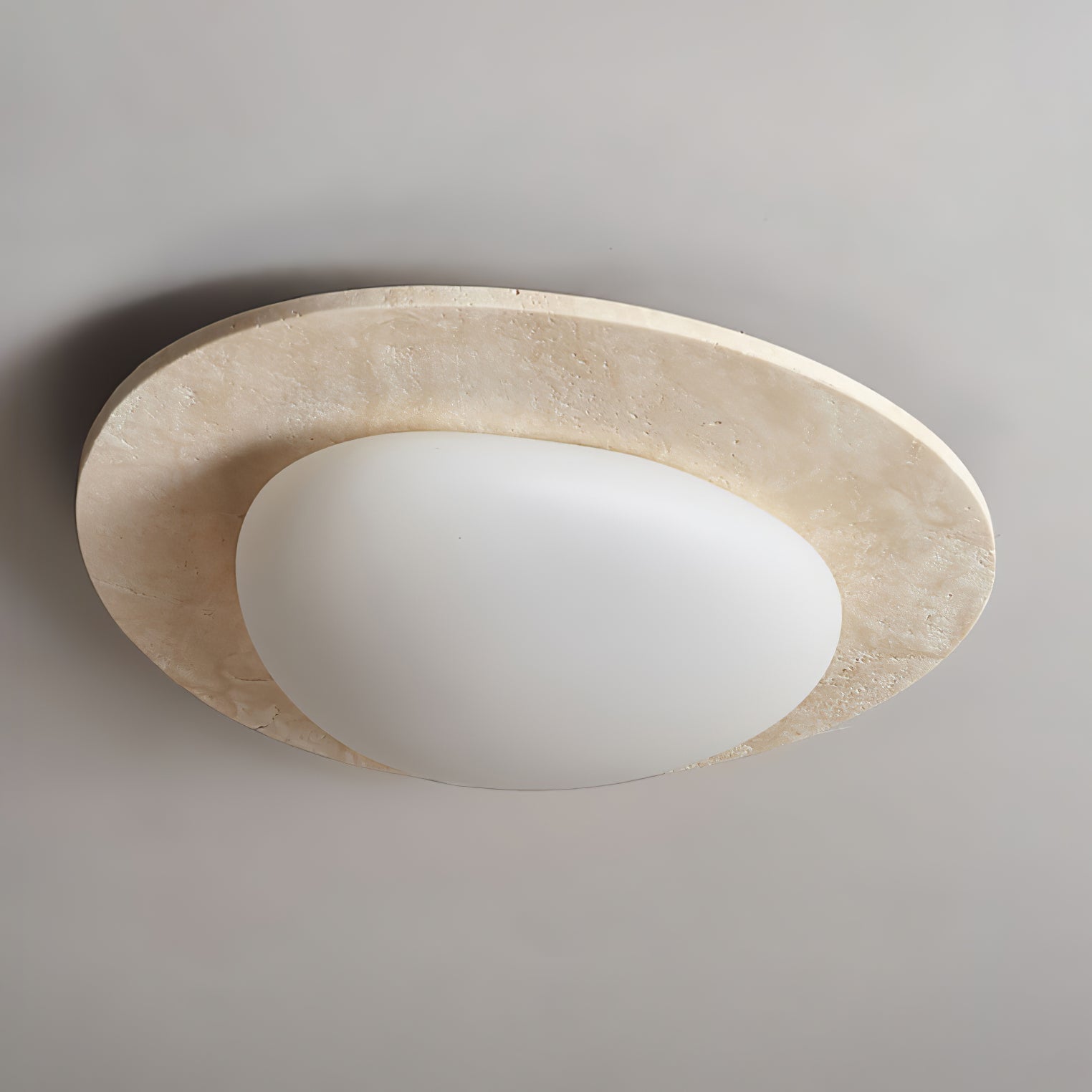 Plafonnier moderne Dak en pierre Travertin jaune et blanc
