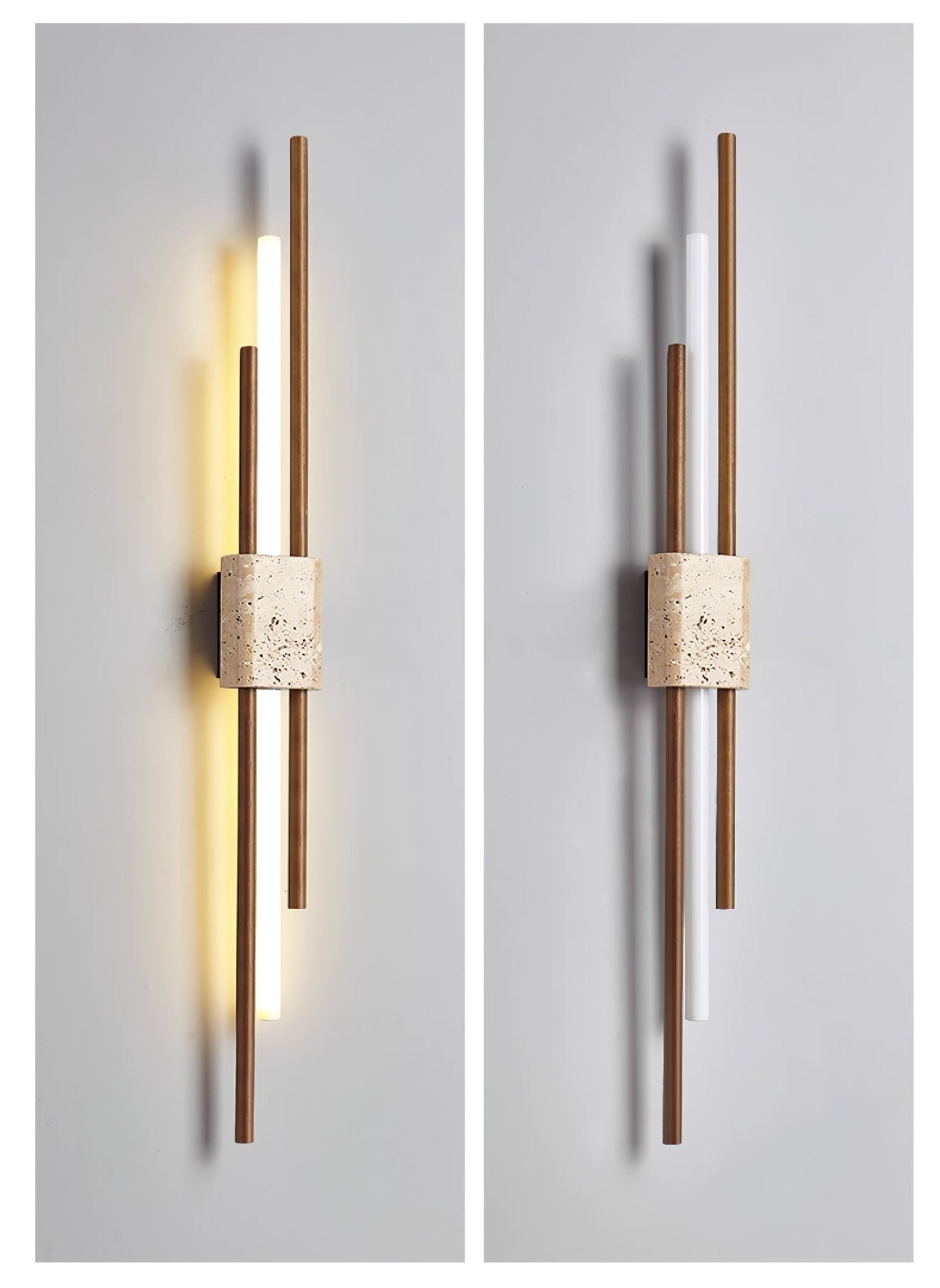 Applique murale moderne Cree en Bois et travertin jaune