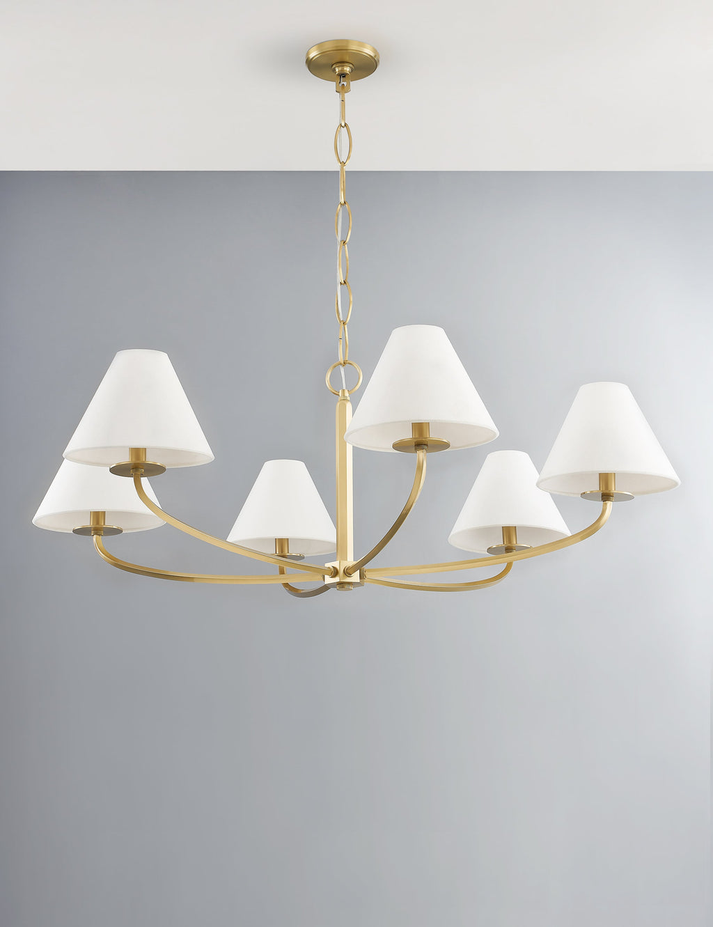 Lustre contemporain Eilert en laiton vieilli - Laiton vieilli