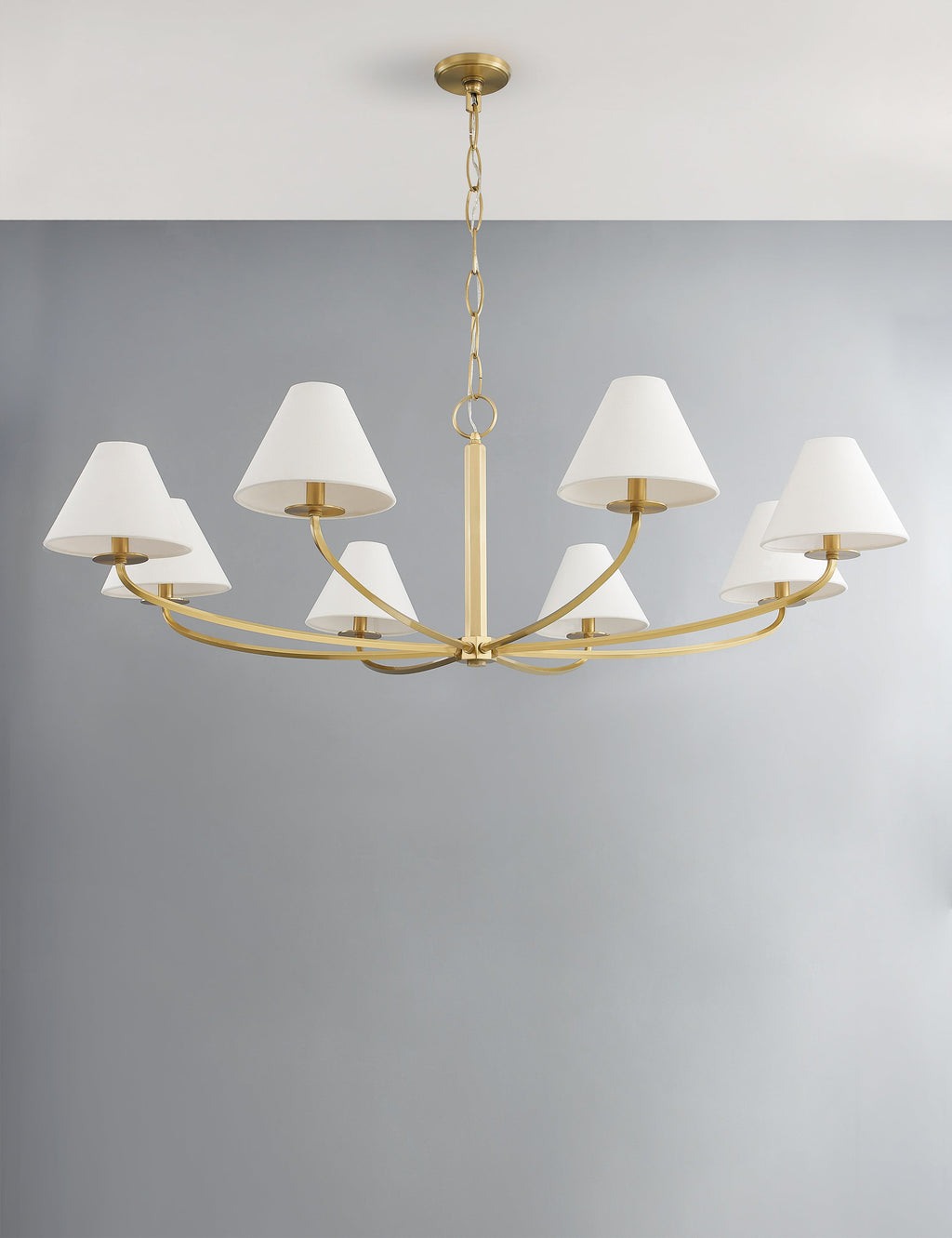Lustre contemporain Eilert en laiton vieilli - Laiton vieilli