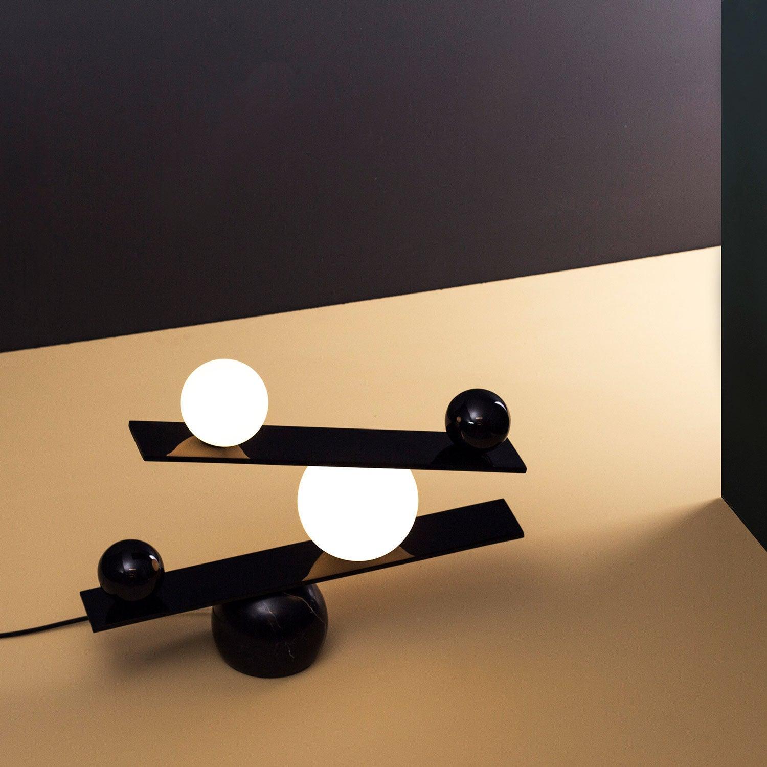 Lampe à poser moderne Voima en Marbre, Verre Doré
