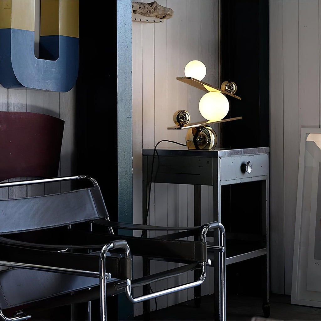 Lampe à poser moderne Voima en Marbre, Verre Doré