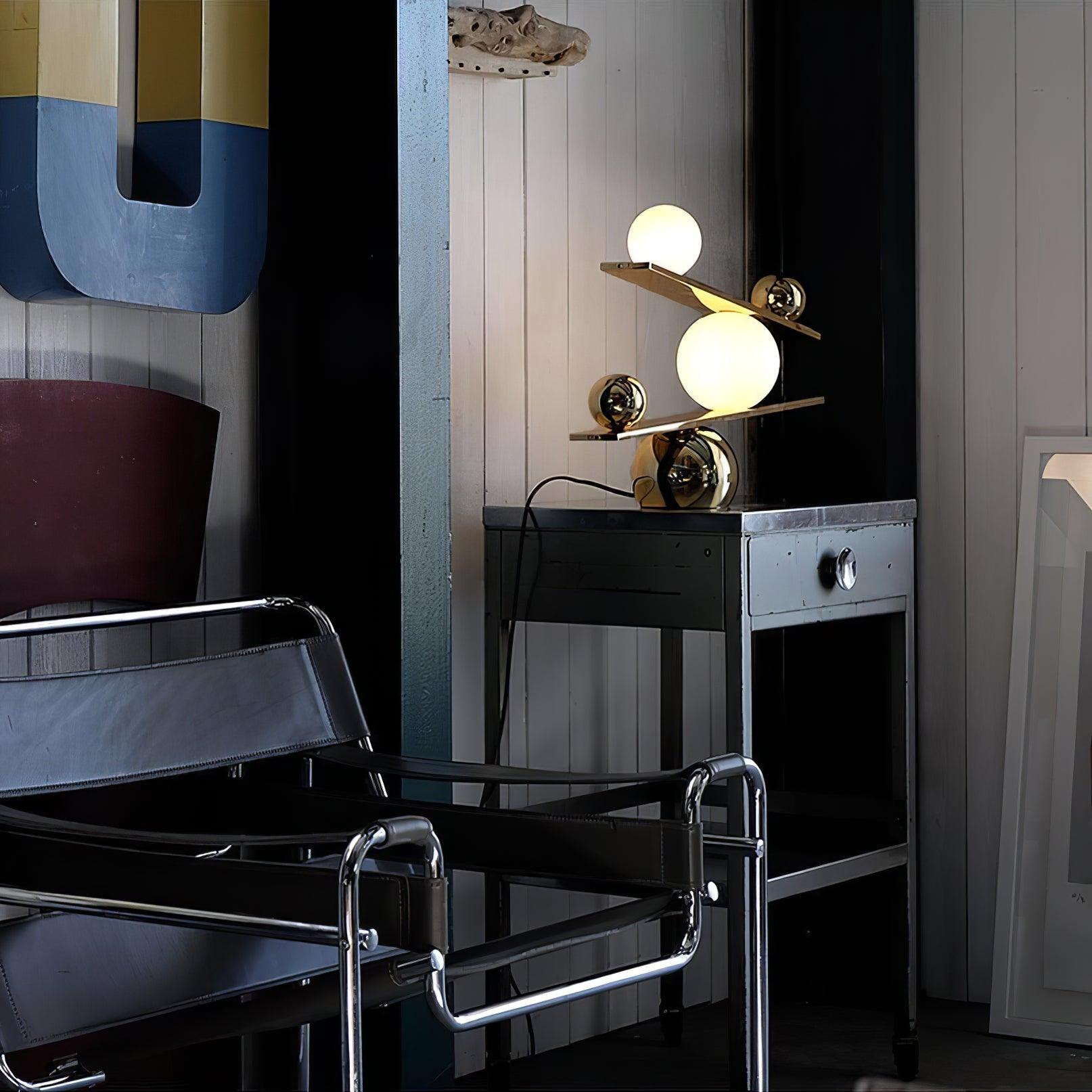 Lampe à poser moderne Voima en Marbre, Verre Doré