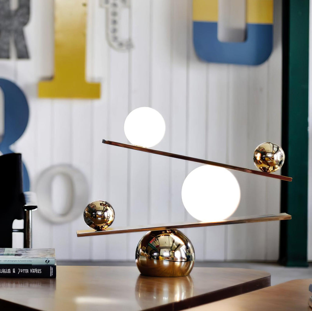 Lampe à poser moderne Voima en Marbre, Verre Doré