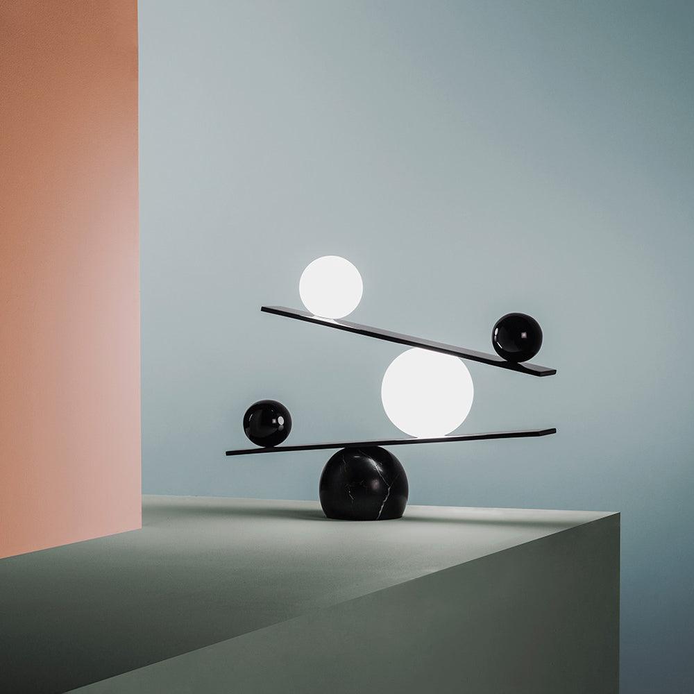 Lampe à poser moderne Voima en Marbre, Verre Doré