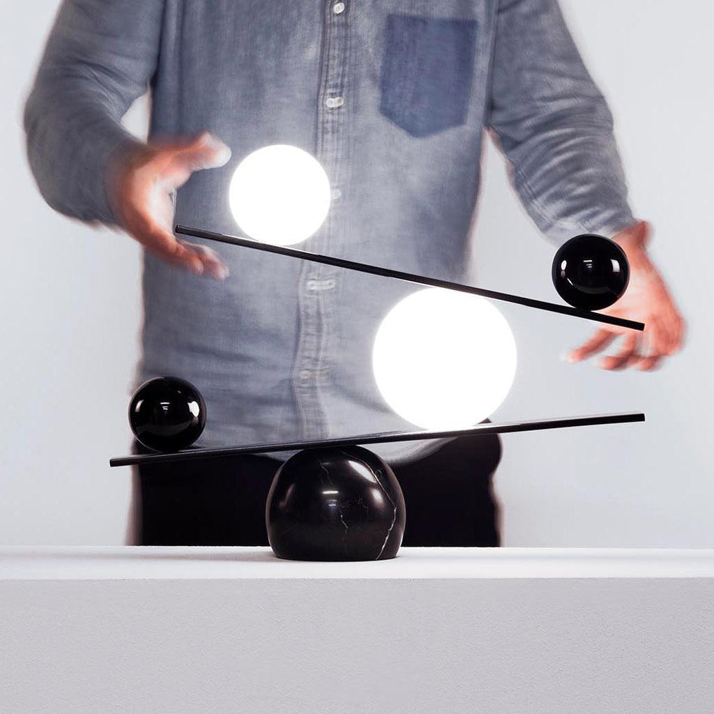 Lampe à poser moderne Voima en Marbre, Verre Doré