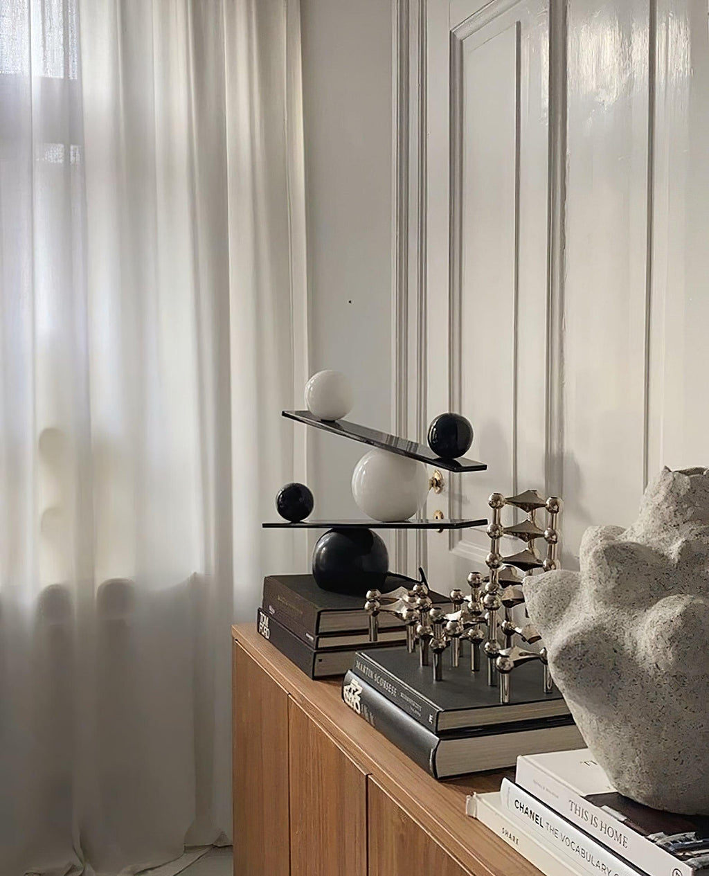 Lampe à poser moderne Voima en Marbre, Verre Noir