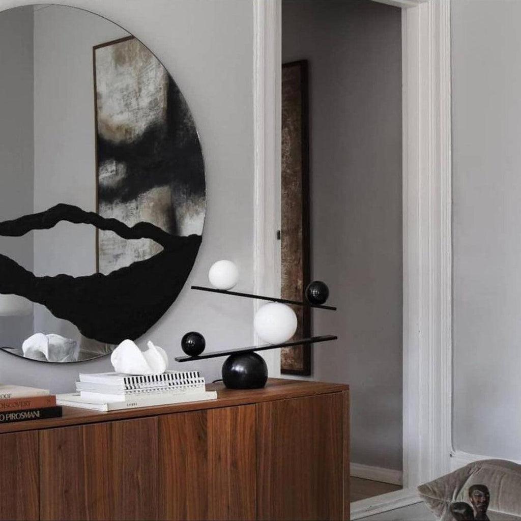 Lampe à poser moderne Voima en Marbre, Verre Noir