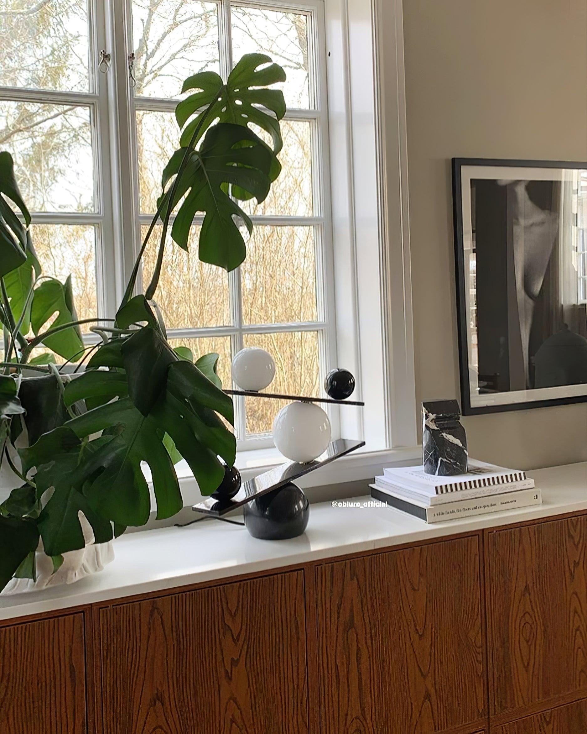Lampe à poser moderne Voima en Marbre, Verre Noir
