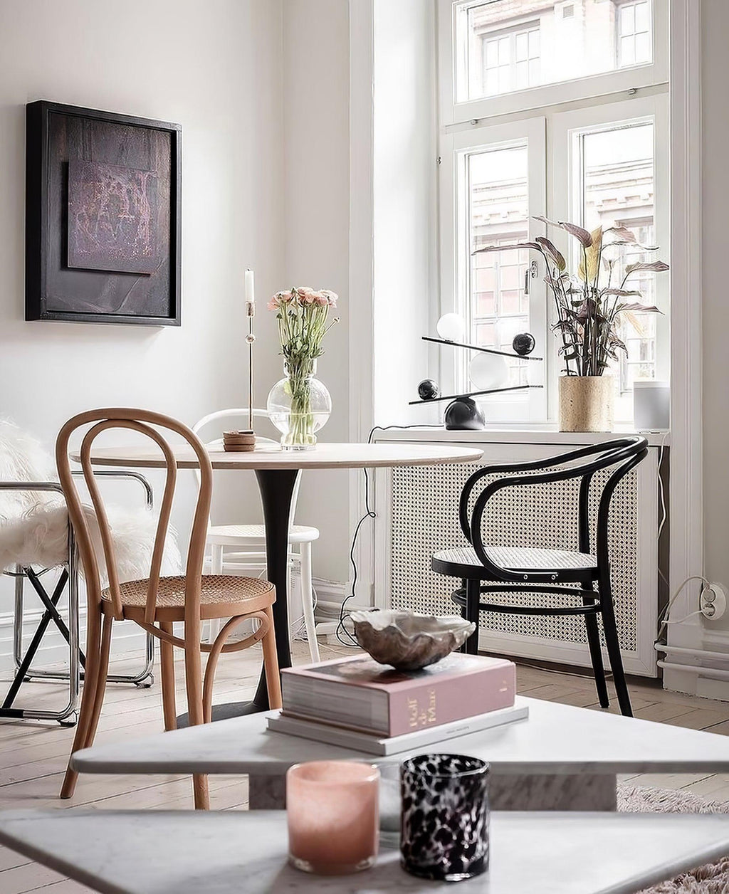 Lampe à poser moderne Voima en Marbre, Verre Doré