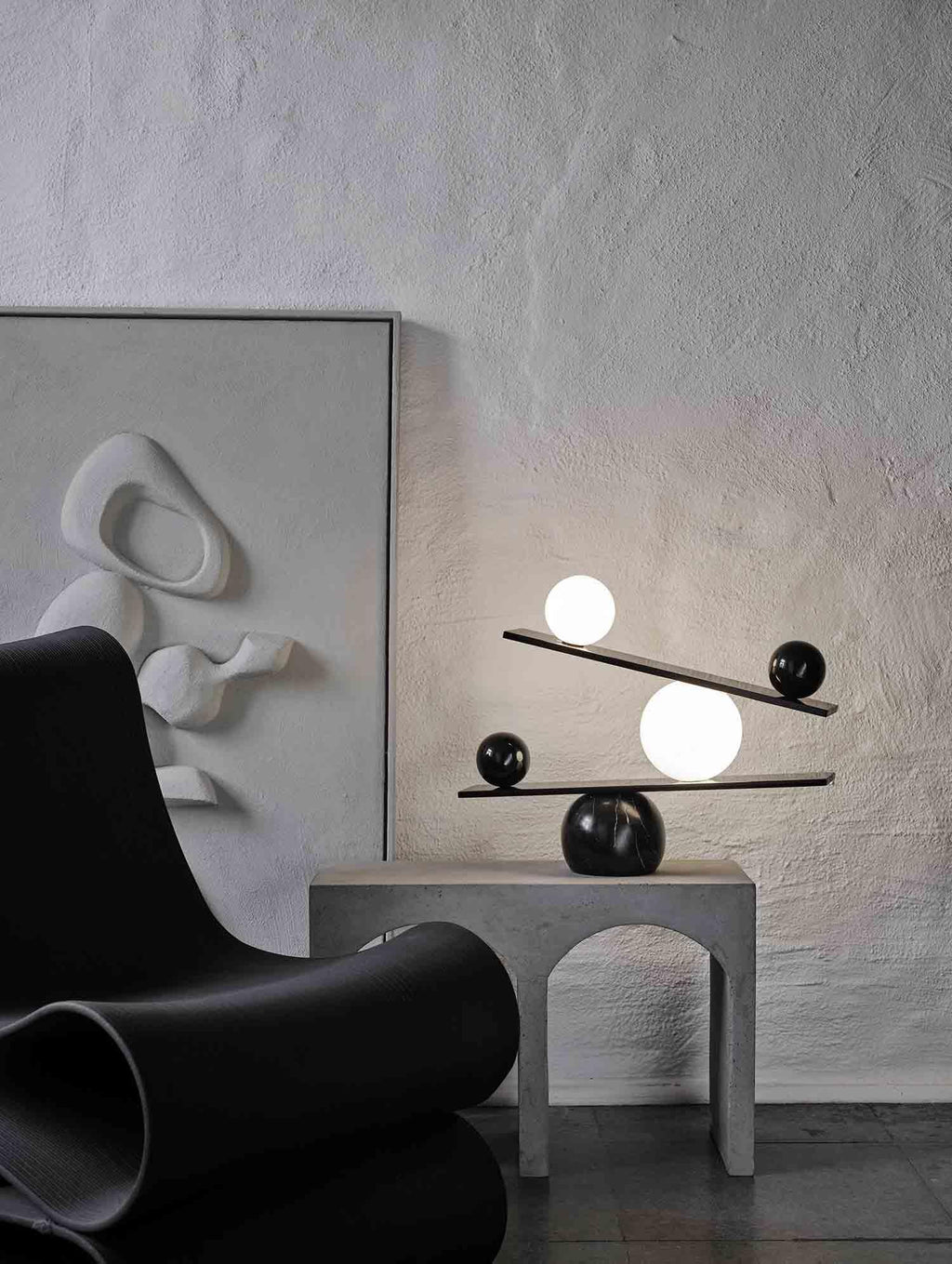 Lampe à poser moderne Voima en Marbre, Verre Doré