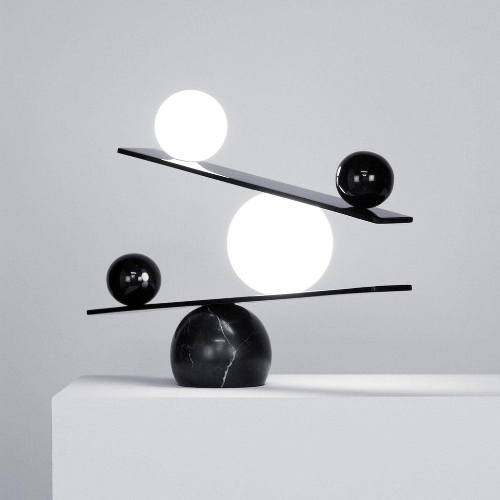Lampe à poser moderne Voima en Marbre, Verre Noir