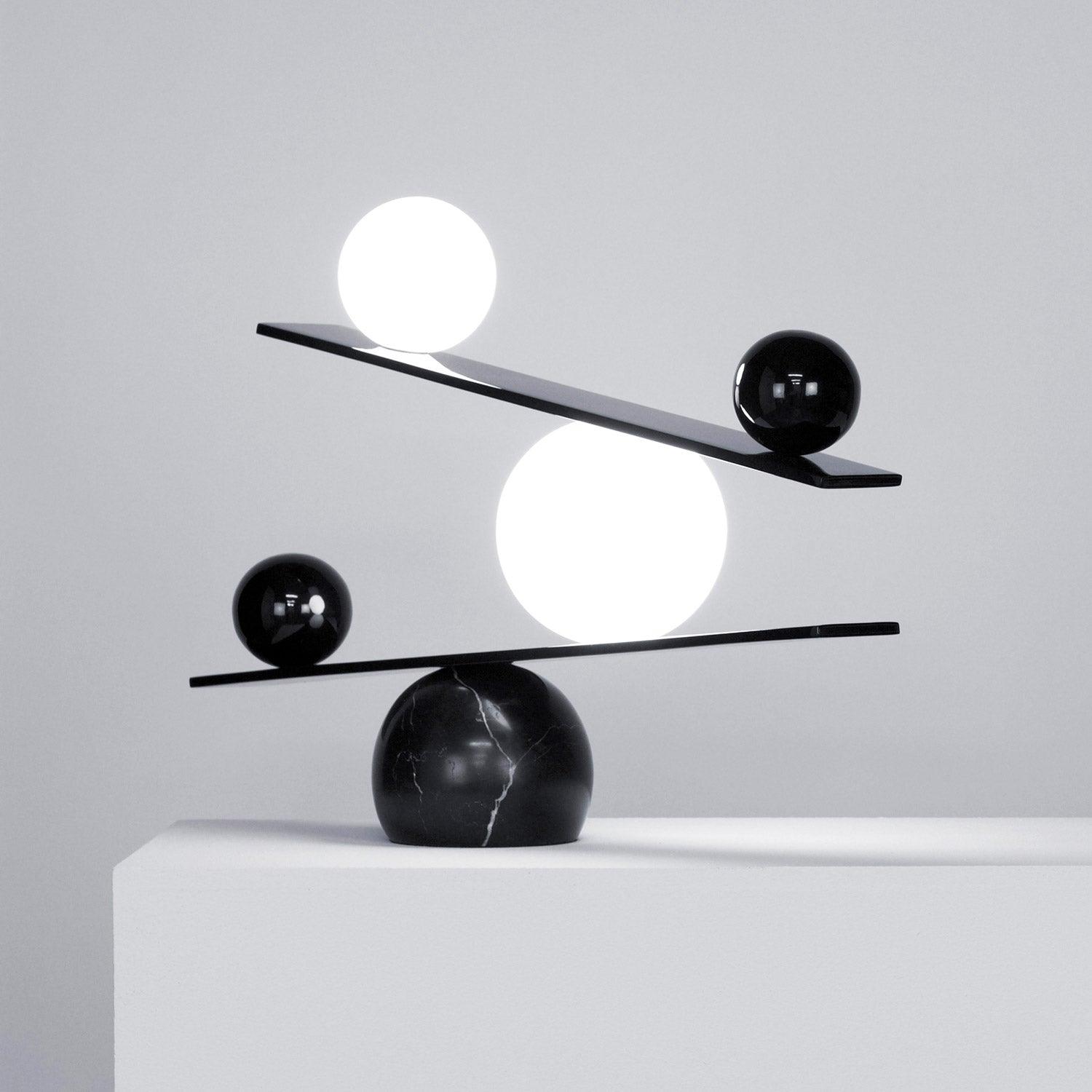 Lampe à poser moderne Voima en Marbre, Verre Noir