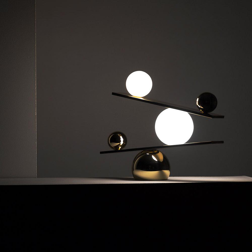 Lampe à poser moderne Voima en Marbre, Verre Doré