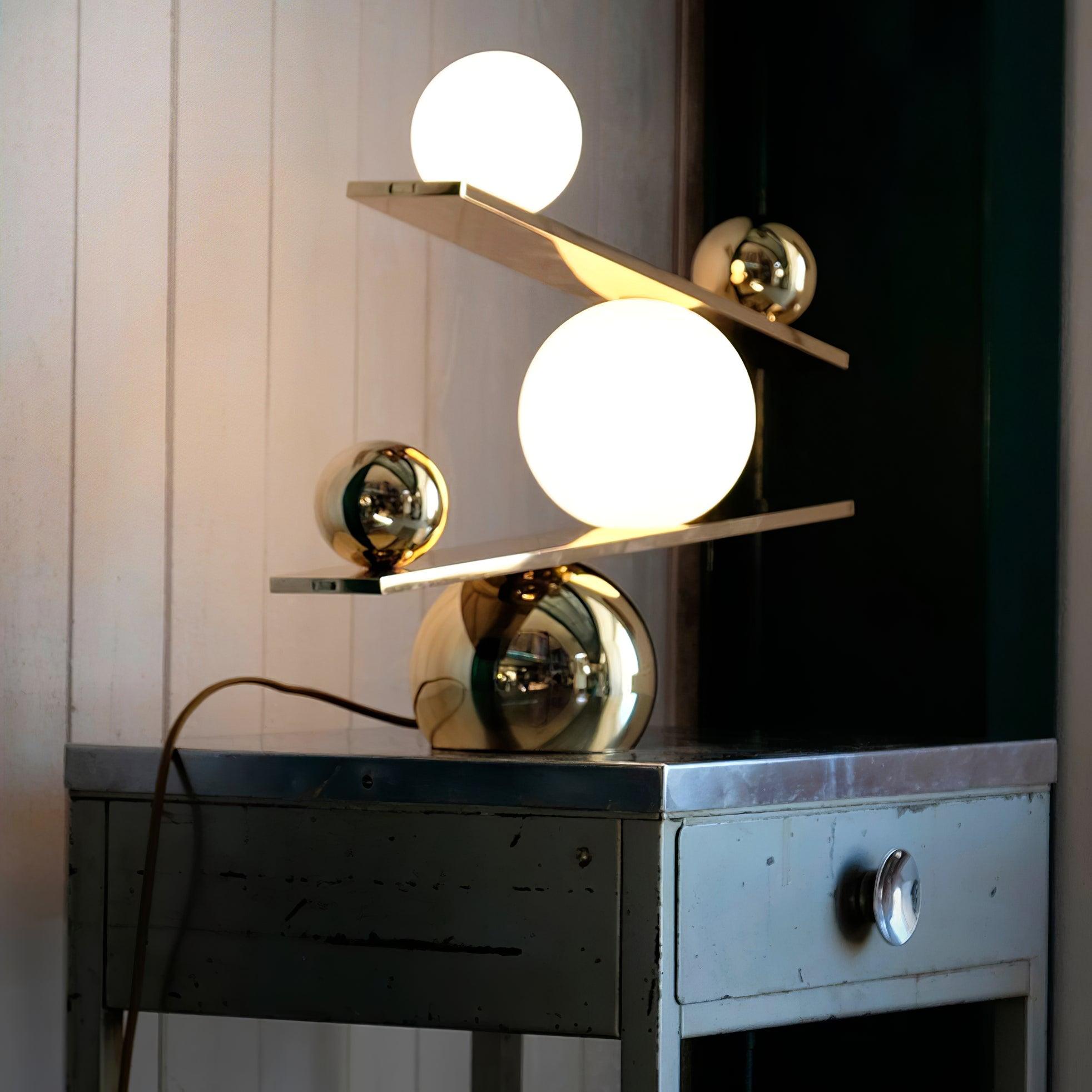 Lampe à poser moderne Voima en Marbre, Verre Doré