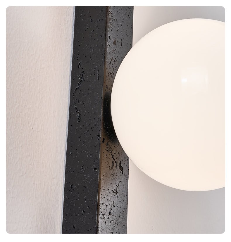 Applique murale moderne Neale en Noir travertin et blanc