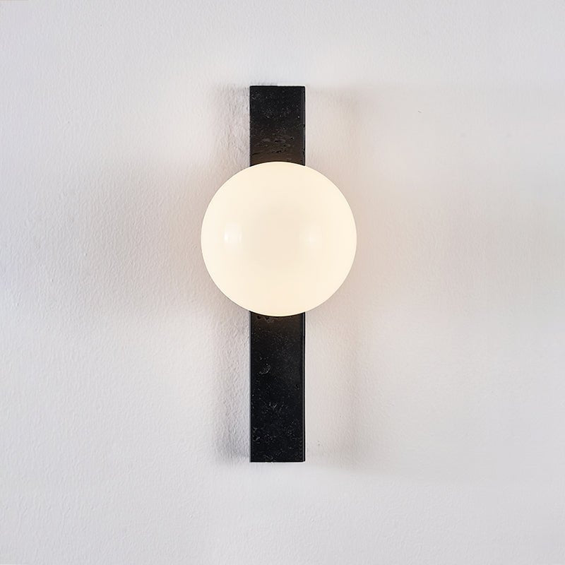 Applique murale moderne Neale en Noir travertin et blanc