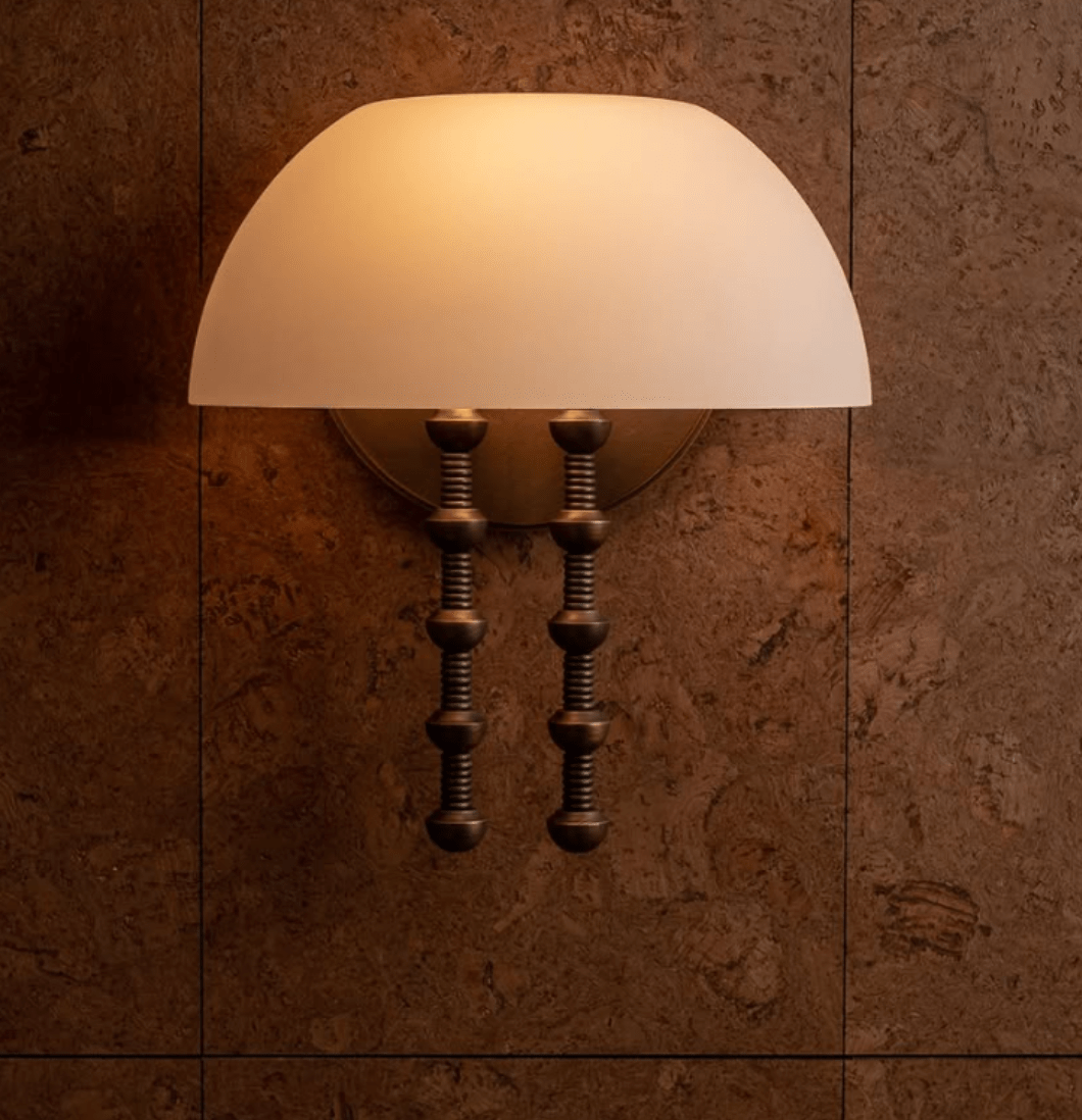 Applique murale moderne Trym en Albâtre Bronze et blanc