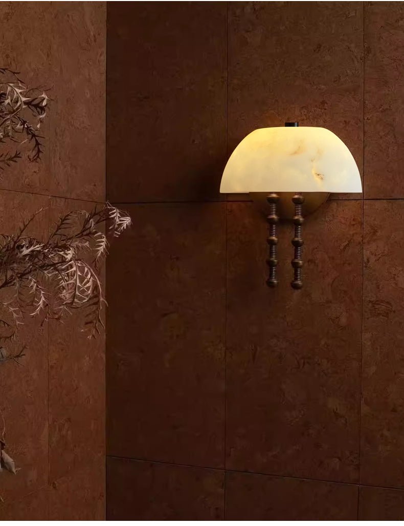 Applique murale moderne Trym en Albâtre Bronze et blanc