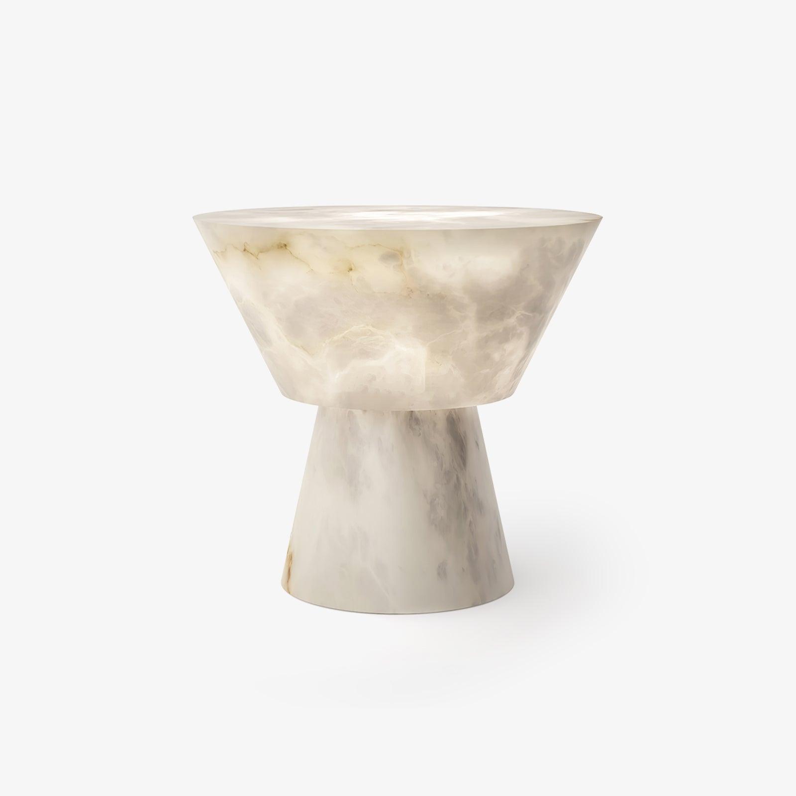 Lampe à poser moderne Tristan en Albâtre, Marbre Blanc