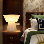Lampe à poser moderne Tristan en Albâtre, Marbre Blanc