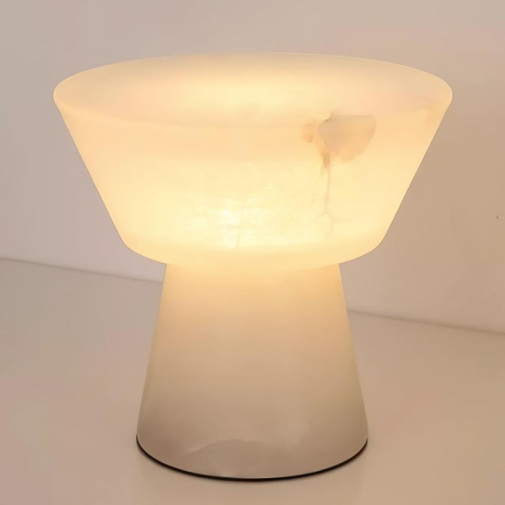 Lampe à poser moderne Tristan en Albâtre, Marbre Blanc