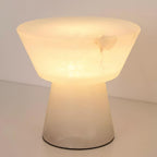 Lampe à poser moderne Tristan en Albâtre, Marbre Blanc