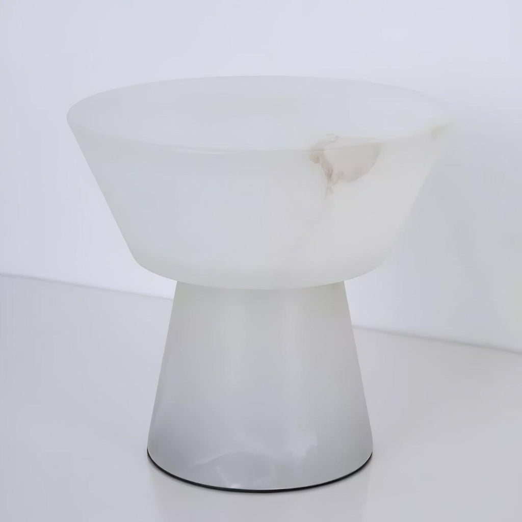 Lampe à poser moderne Tristan en Albâtre, Marbre Blanc