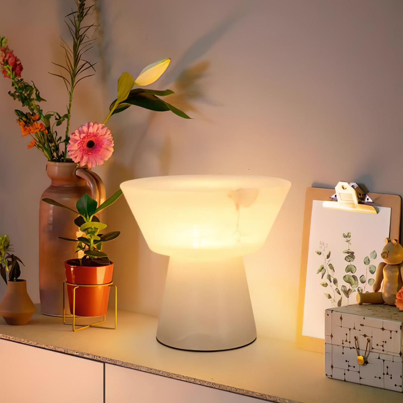 Lampe à poser moderne Tristan en Albâtre, Marbre Blanc