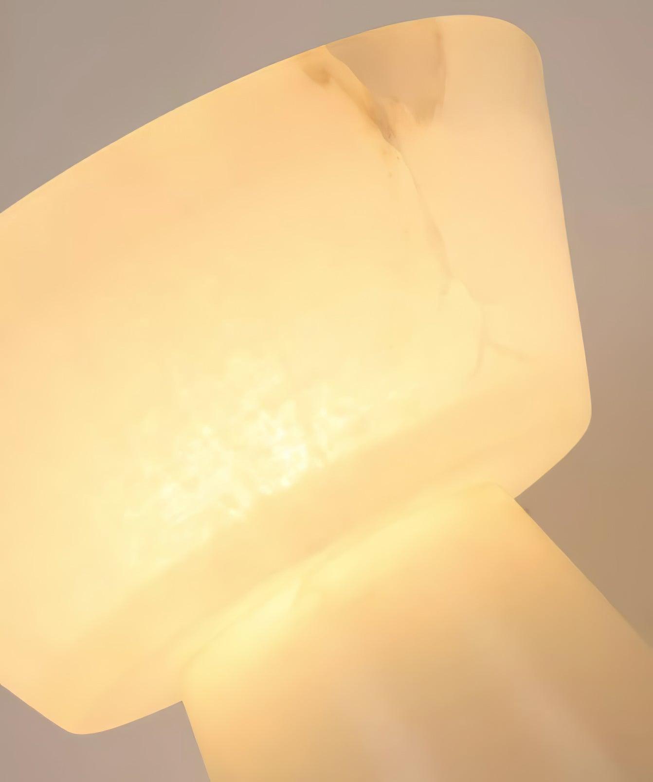 Lampe à poser moderne Tristan en Albâtre, Marbre Blanc