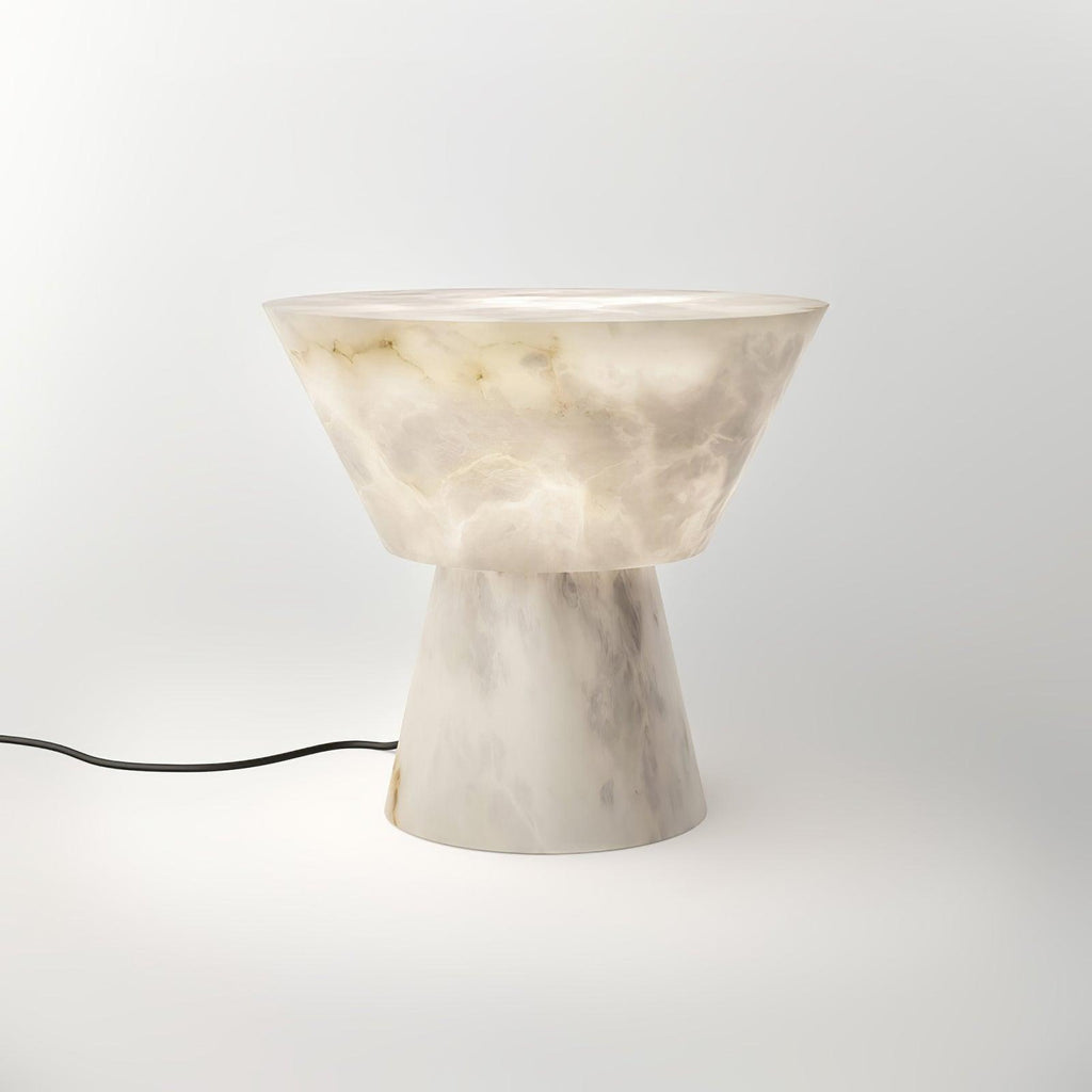 Lampe à poser moderne Tristan en Albâtre, Marbre Blanc