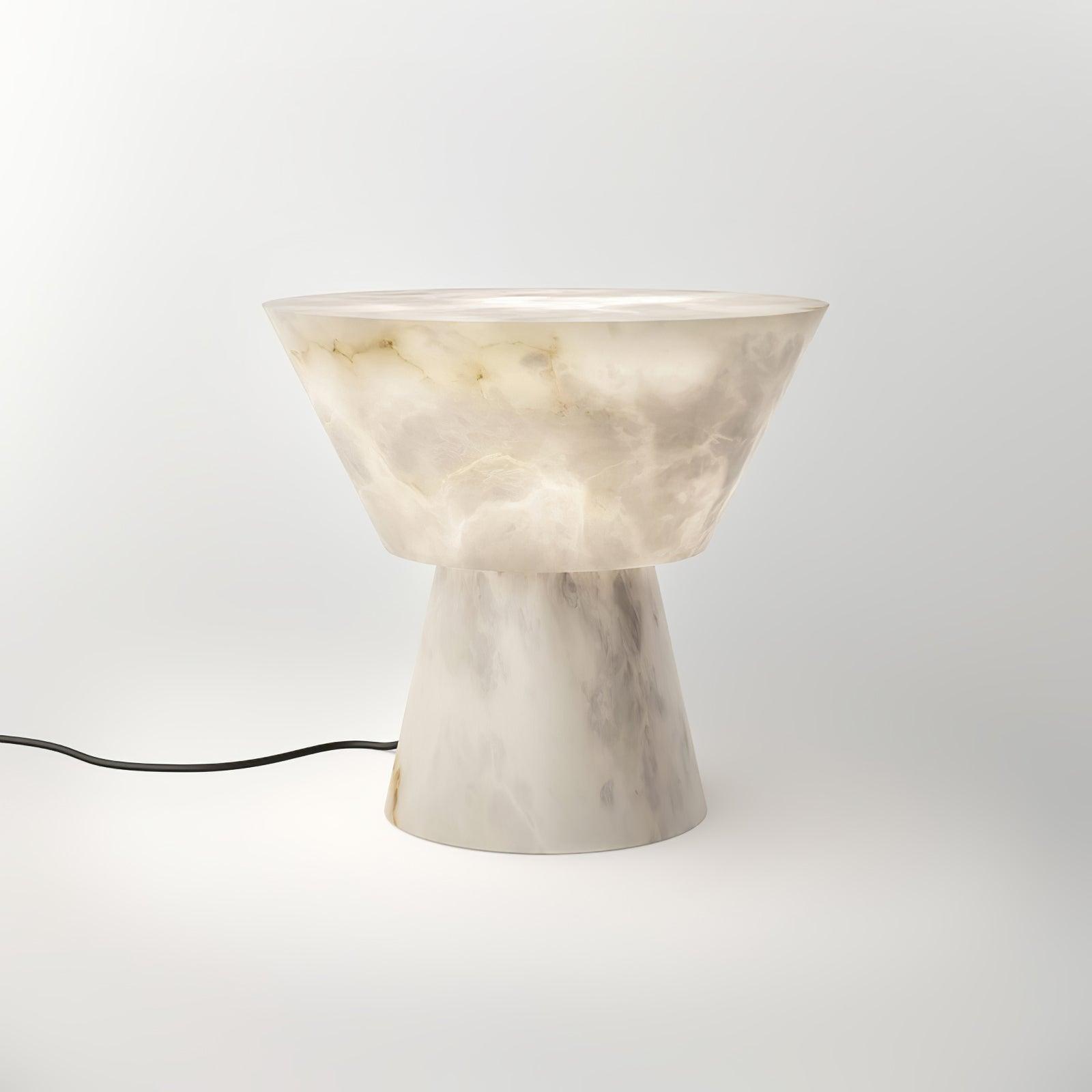Lampe à poser moderne Tristan en Albâtre, Marbre Blanc