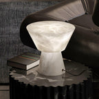 Lampe à poser moderne Tristan en Albâtre, Marbre Blanc