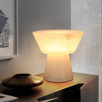 Lampe à poser moderne Tristan en Albâtre, Marbre Blanc