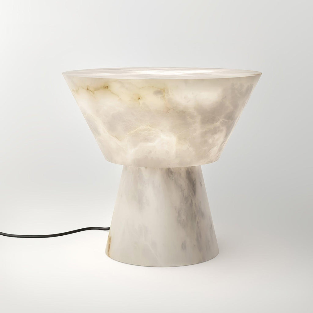 Lampe à poser moderne Tristan en Albâtre, Marbre Blanc