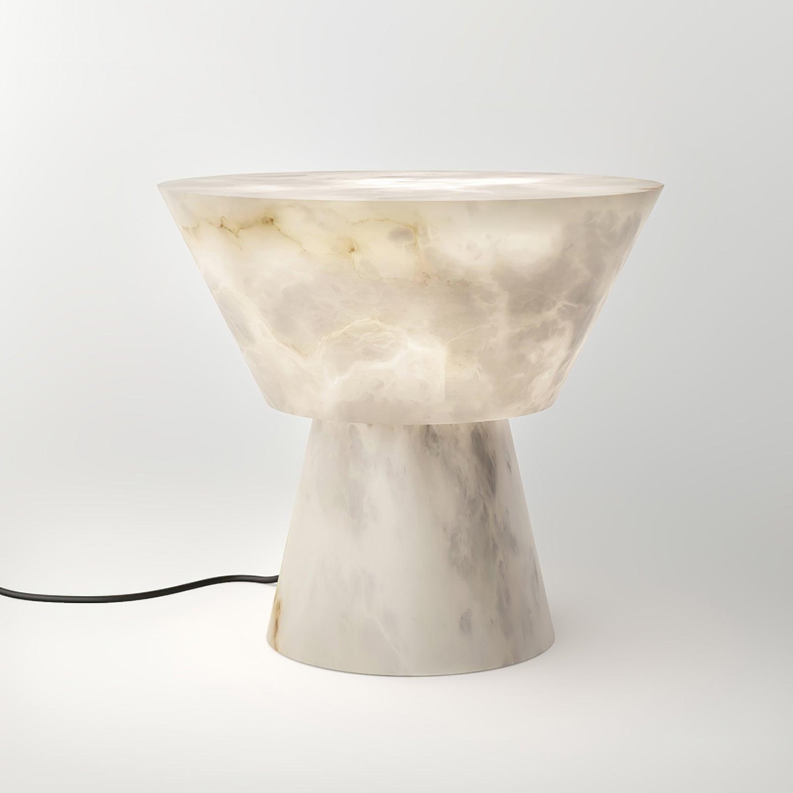 Lampe à poser moderne Tristan en Albâtre, Marbre Blanc