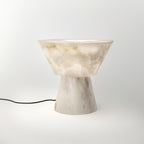 Lampe à poser moderne Tristan en Albâtre, Marbre Blanc
