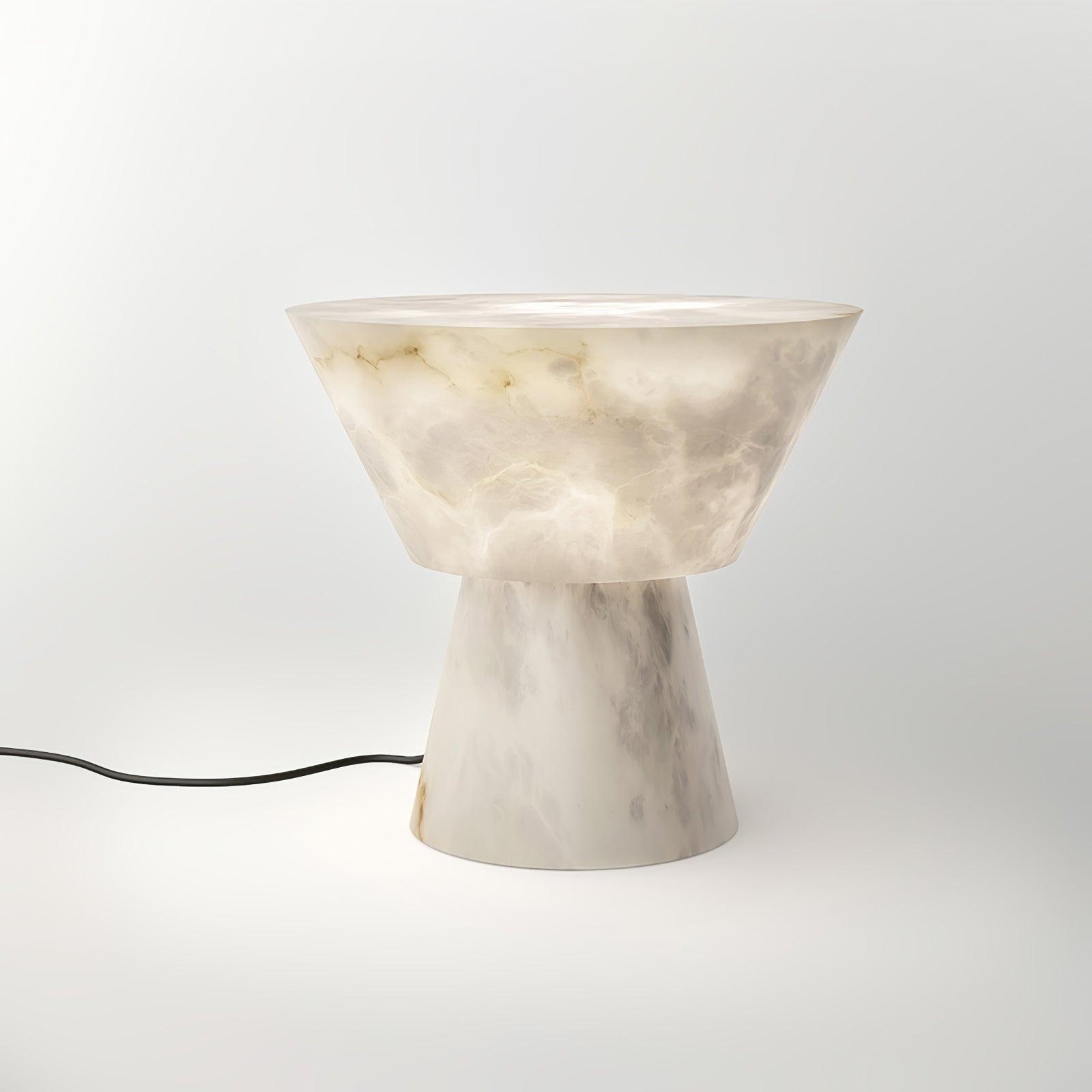 Lampe à poser moderne Tristan en Albâtre, Marbre Blanc
