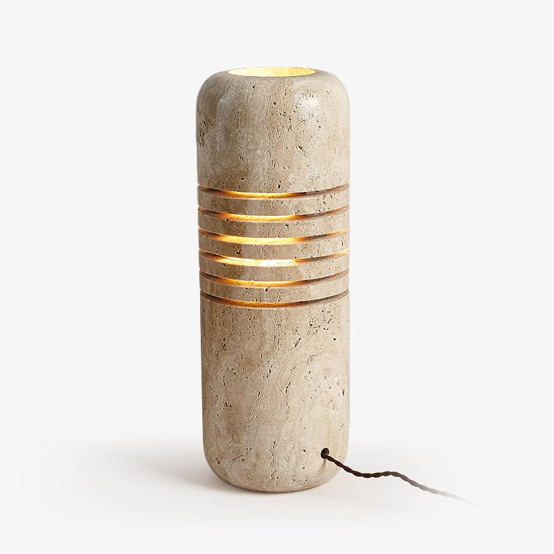 Lampadaire moderne Garth en pierre Travertin jaune