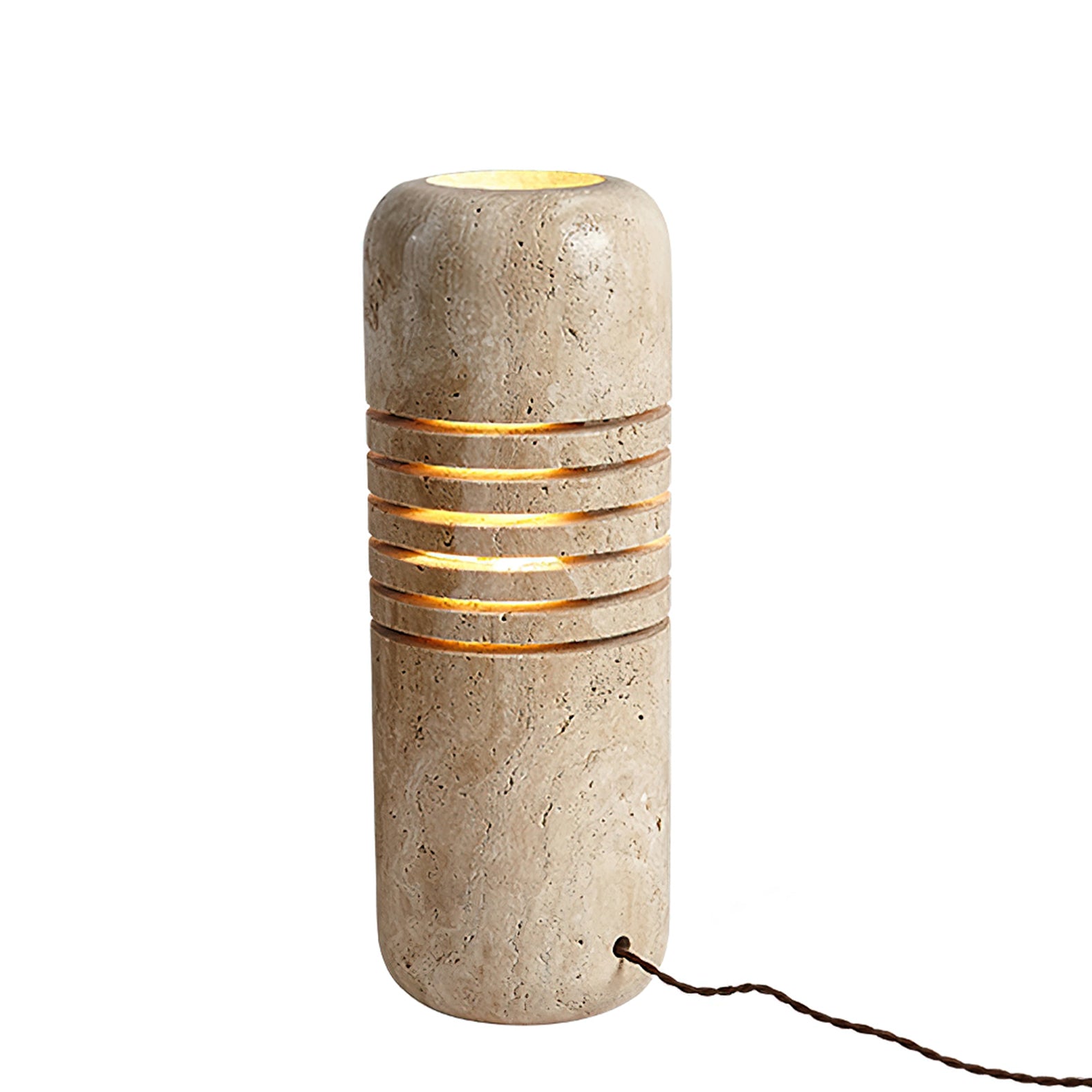 Lampadaire moderne Garth en pierre Travertin jaune