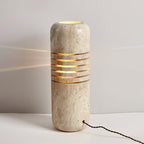 Lampadaire moderne Garth en pierre Travertin jaune