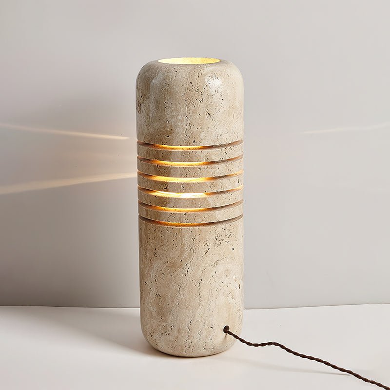 Lampadaire moderne Garth en pierre Travertin jaune