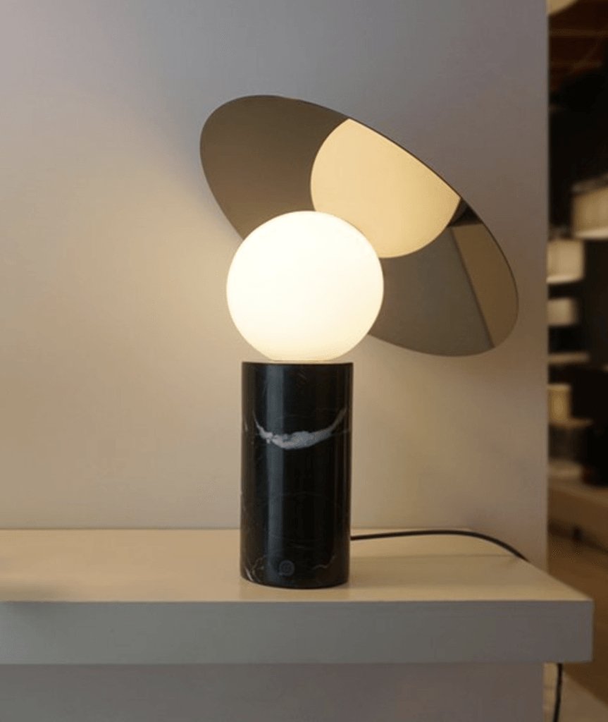 Lampe à poser moderne Demond en Doré et noir marbre