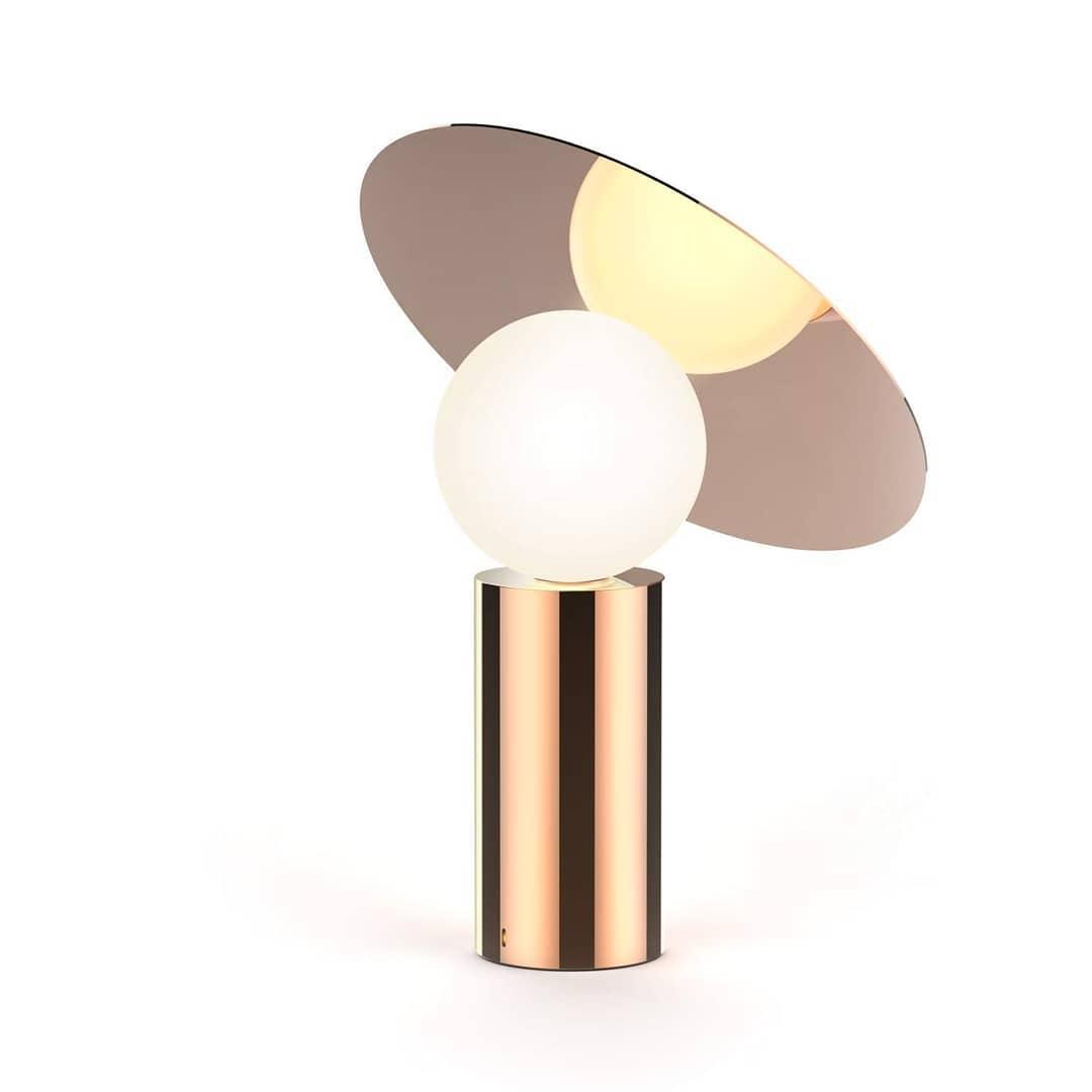 Lampe à poser moderne Demond en Doré et noir marbre