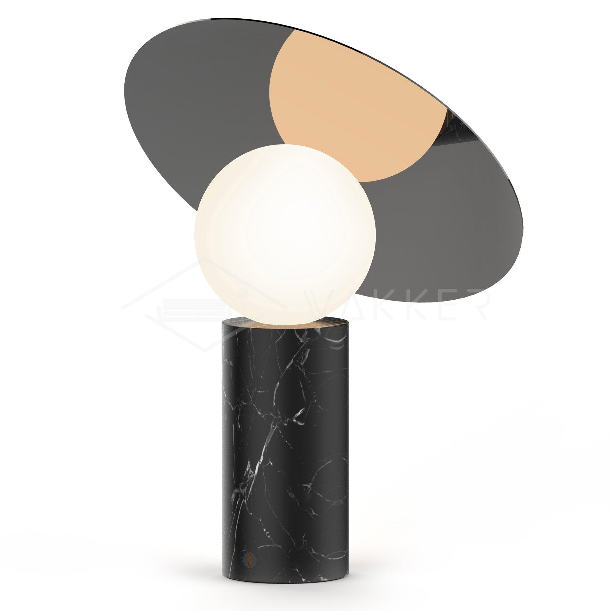 Lampe à poser moderne Demond en Doré et noir marbre