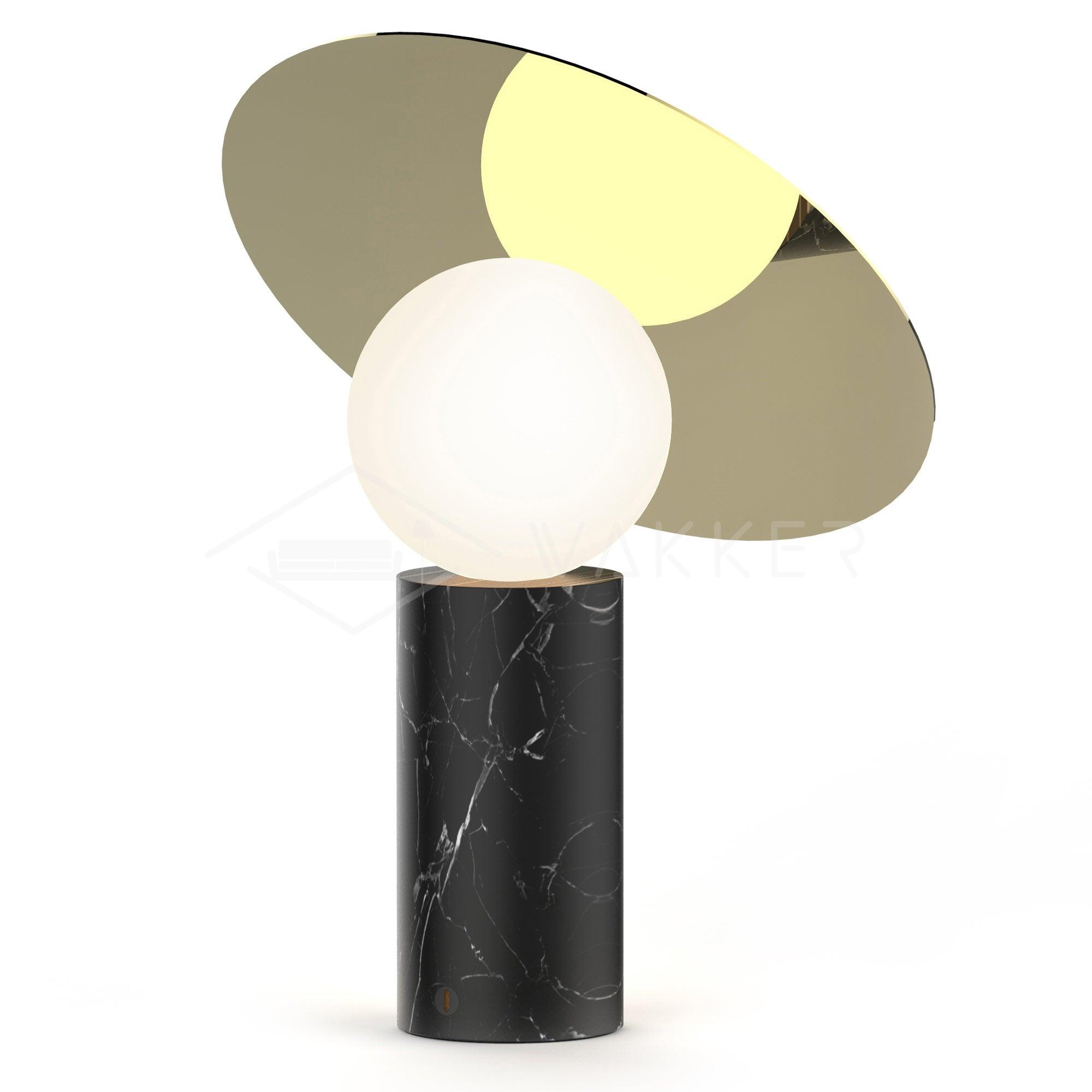 Lampe à poser moderne Demond en Or et blanc marbre